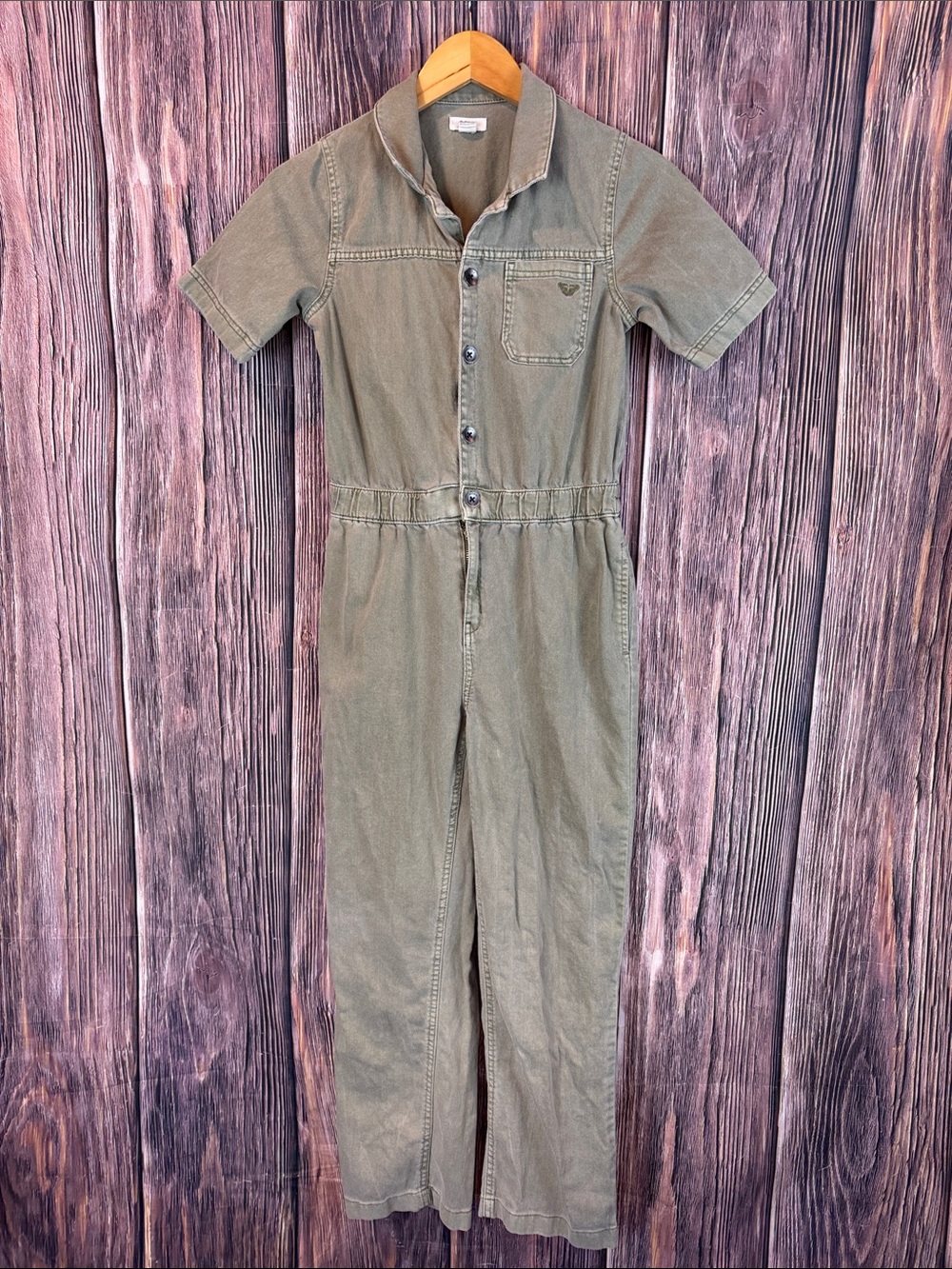 Roxy Olive Utility Short-Sleeve Jumpsuit for Kids